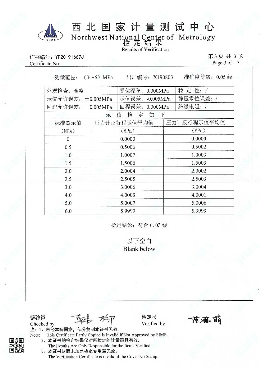 赤峰鑫椿檢測(cè)技術(shù)服務(wù)有限公司-精密數(shù)字壓力表案例